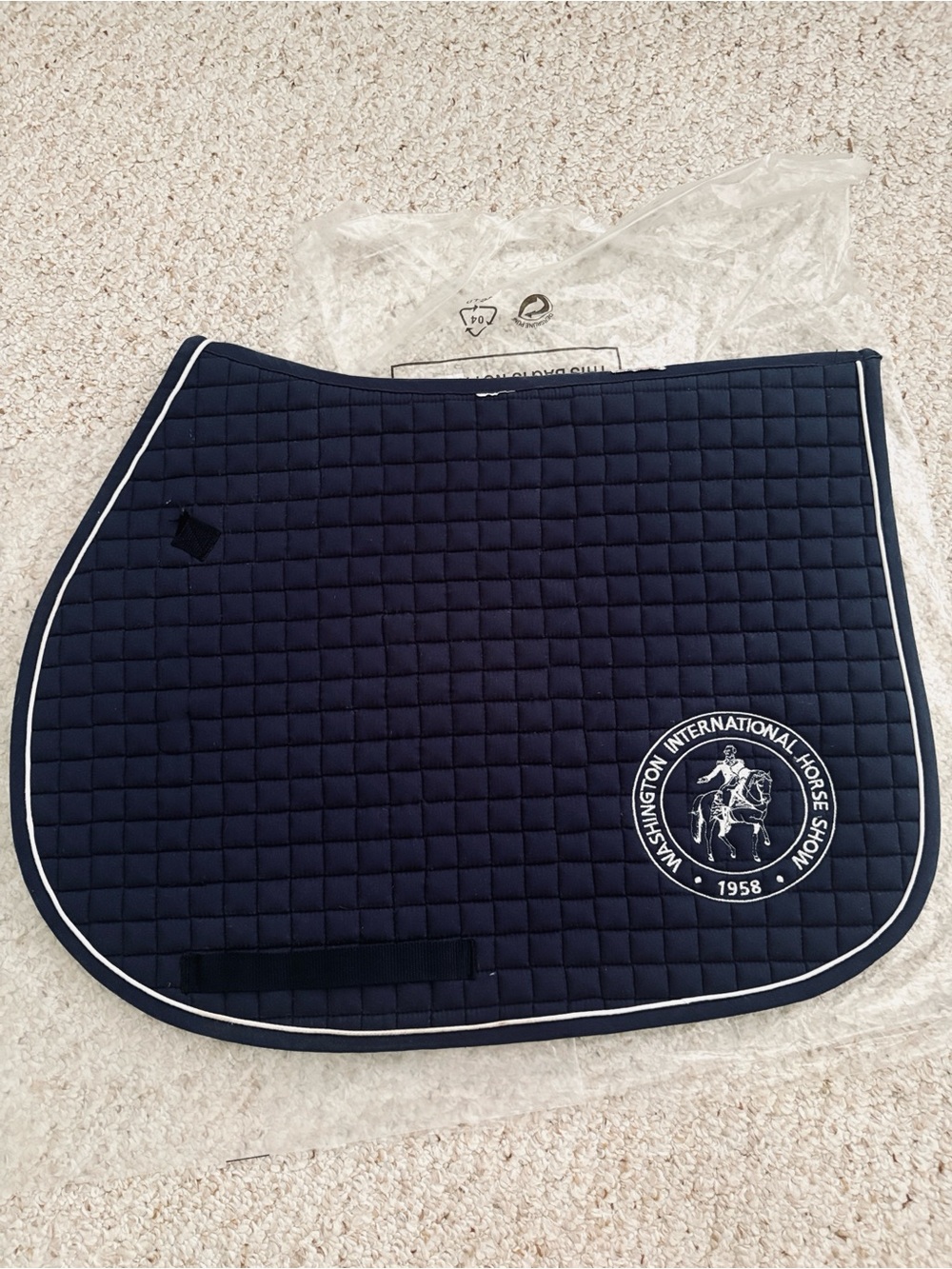PRI Pacific Rim International All Purpose Saddle Pad Navy with WIHS Logo